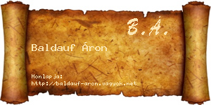 Baldauf Áron névjegykártya